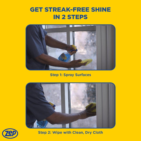 32 Oz 12) ZU112032- Zep Streak-Free Glass Cleaner - (Case of Professional Grade Formula that Cleans Dirt, Fingerprints