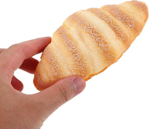 3pcs Set jojofuny Realistic Fake French Croissant Bread Model for Kitchen and Bakery Decor, Artificial Simulation Food