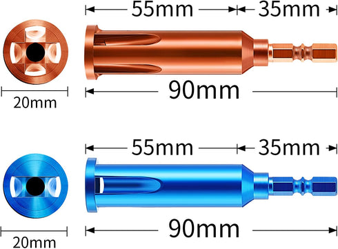 Frienda Wire Twisting Tools, Electrical Wire Stripper and Twister, 4 Square 3 Way/ 5 Way Twister Wire for Power Drill Drivers and stripping wire cable (2, Blue and Orange) by Frienda