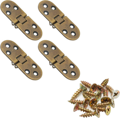 4PCS Bronze Butler Tray Hinge - Heavy Duty Folding Flip Top Hinge for Furniture Accessories