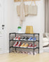 Generic 3-Tier Closet, Stackable Shoe Rack Organizer with Handle & Cleaning Brush, Adjustable Metal Shoe Shelf