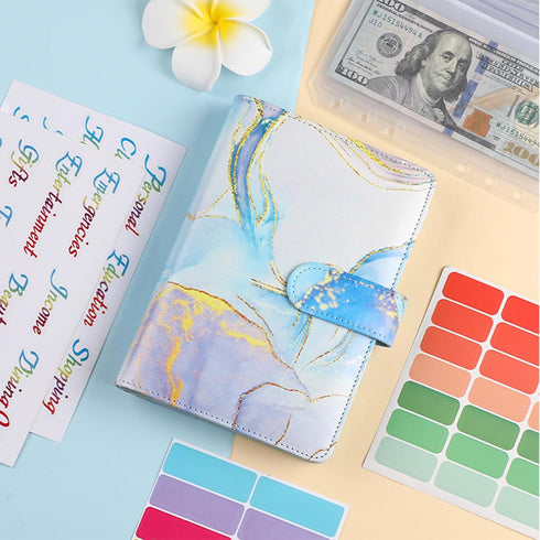 GMBYLBY Set Budget Binder Leather Budget Planner with Cash Envelopes Budget Sheets Label Stickers for Money Saving