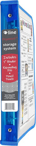C-Line Zippered Binder with Expanding File, 2" Expansion, 7 Sections, Zipper Closure, Letter Size, Bright Blue