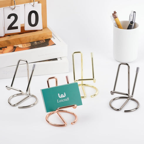 Business Card Holder for Desk - Cute Metal Card Organizers and Office Desk Accessories for Men and Women