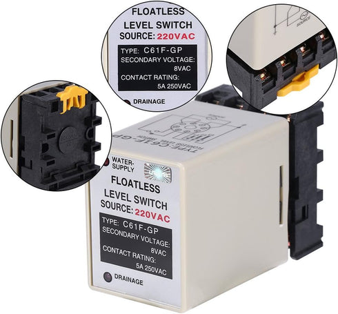 Liquid Water Level Sensor, Floatless Level Switch, C61F-GP AC220V 50HZ/60HZ Liquid Level Controller