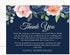 Personalized Wedding Thank You Cards with Message, 5.5x4.25 Navy Blue Flat Thank