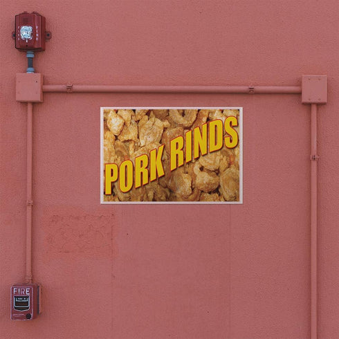 Fastasticdeals 14x10Inches Decal Stickers Multiple Sizes Pork Rinds Restaurant Cafe Bar B Industrial Vinyl Safety Sign