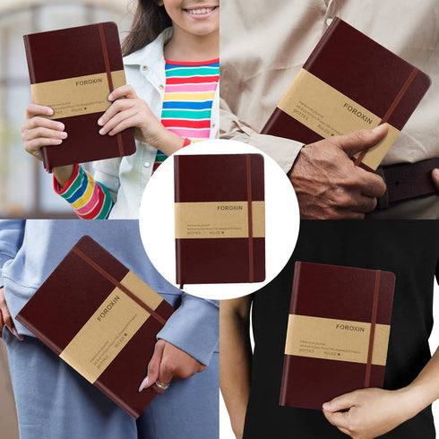 Journal Notebook (A5-Lined, Brown), 192 Pages, Medium 5.7 x 8.3 inches, 80 gsm Thick Paper, Hardcover