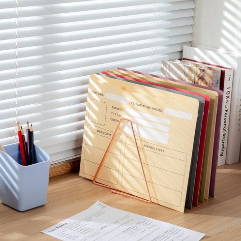 Y YOMA 6 Pack File Folder Jackets, Letter Size Paper Pocket File Folders with Reinforced Straight-Cut Tab