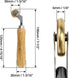 QWORK Brass Seam Roller with Wood Handle, Roofing and Vinyl Flooring Detail Roller