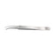 4.5 in. Stainless Steel Lab Forceps with Curved Tapered Flat-Tips