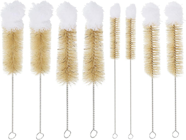 PATIKIL 7.5", 8.3", 11.2", 13.4" Straw Cleaner Brush Set, 2Set Stainless Steel Natural Pig Bristle for Lab Supplies
