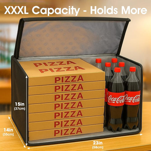 Commercial, Bodaon Insulated Food Delivery Bag with Included Baseboard, Heavy-Duty Thermal XXXL Cold/Hot Lunch Warmer