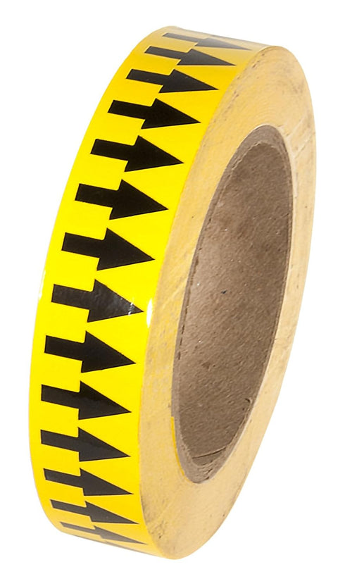 INCOM Manufacturing Directional Pipe Flow Arrow Adhesive Tape, Yellow/Black, 1 inch x 108 ft
