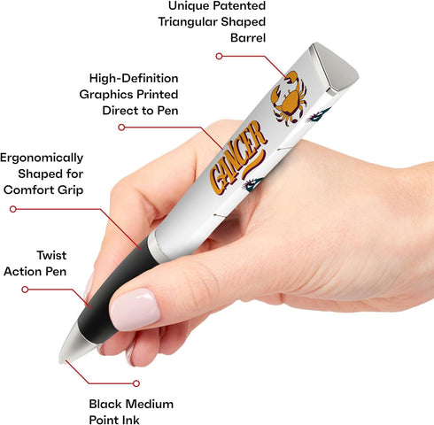 Zodiac Sign Ballpoint Pen (1 Pen, 3-Sided) Gifts, Horoscope Decor, Fancy Pens - Great Astrology Gifts for Women