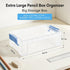 Extra Large Clear Pencil Box for Crayons, Markers, Art Supplies, Plastic Hard Pencil Case with Secure Lid, Stackable