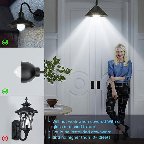 Motion Sensor Light Bulbs, 13W (100W Equivalent), 5000K Daylight, Dusk to Dawn Security LED Bulb, 4 Pack