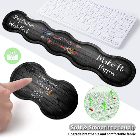Large Mouse Pad and Gel Wrist Rest Set, Non-Slip Rubber Base for Office, Home, Gaming