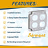 AP-12098 4" Square Double Duplex Electrical Box Cover, 1/2" Raised, Galvanized Steel, Crushed Corners, 2-Gang