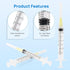 JMU 100pcs Dental Irrigation Syringes, 3cc with 27G Blunt Dispensing Needles, Luer Lock Design