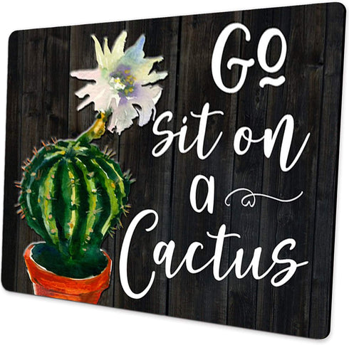Go Sit On A Cactus Funny Quote Watercolor Floral Mouse Pad - School Office Supplies Desk Accessories