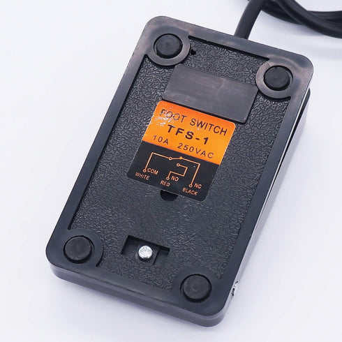 Twidec 10A 250VAC Momentary Nonslip Plastic Foot Pedal Switch, SPDT NO NC Handsfree Black Foot Switch with 1M Cable