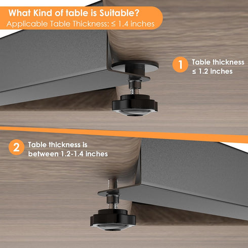 BOUNHOHE 17 inch Clamp-on Corner Desk Connector Sleeve Plate, L Desk Platform Extender Attachment, Corner Desk mat