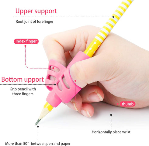 BUSHIBU Pencil Grips for Kids Handwriting, 4 Pcs Toddler Grippers, Pen Trainer for Beginners