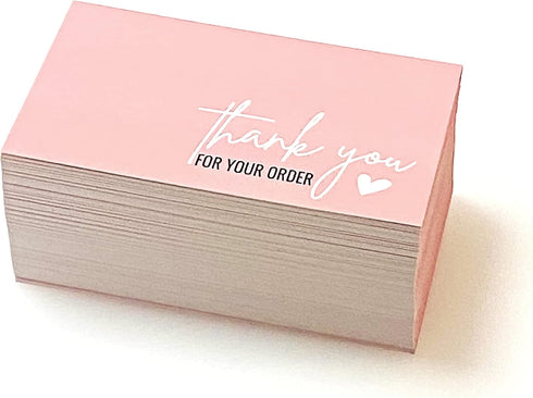 RXBC2011 Package Pack 100 Thank you for your order Card Thank you Cards Insert for online business of pink