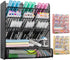 Spacrea Metal Desk Organizer with Drawer, Pencil Holder for School, Home, Art Supplies (Black)
