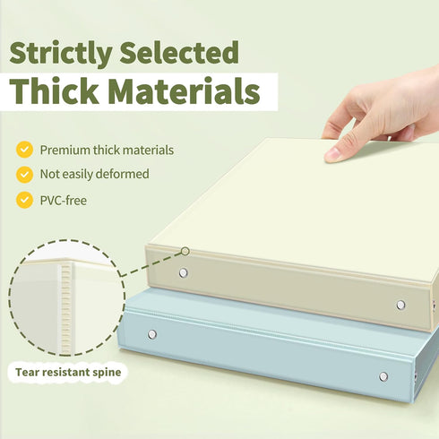 SUNEE 1 Inch 3 Ring Binder, Clear View, PVC-Free, Fits 8.5x11 Inches, Aesthetic, 4 Pack for School or Office