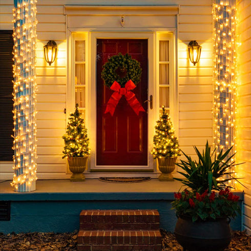 91.5ft 250 8 JMEXSUSS Connectable Warm White Christmas Lights Indoor Outdoor, LED Christmas String Lights, Modes