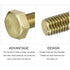 Hex Head Screw Bolt 1Pcs (M10-1.5x20mm), Brass Fully Threaded Solid Hex Bolts for Machinery Repair