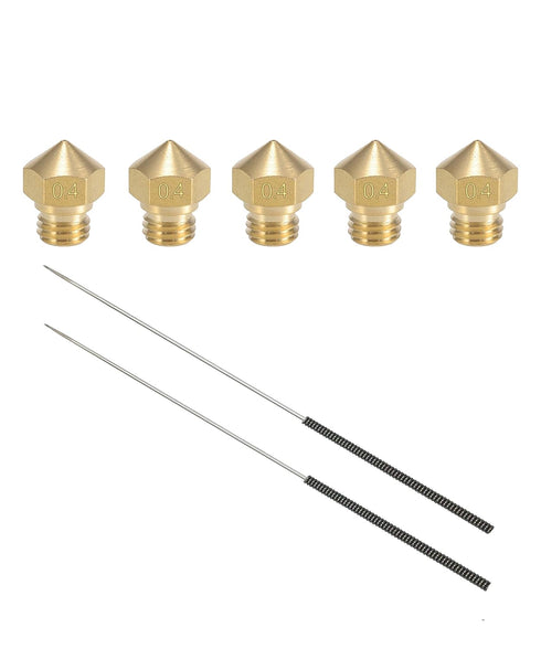 MK10 0.4mm Brass Nozzle for 3D Printer Makerbot & Extruder Cleaning Tools, M7 Thread