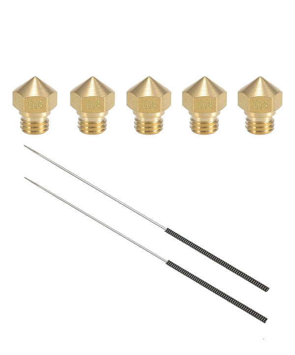 MK10 0.4mm Brass Nozzle for 3D Printer Makerbot & Extruder Cleaning Tools, M7 Thread