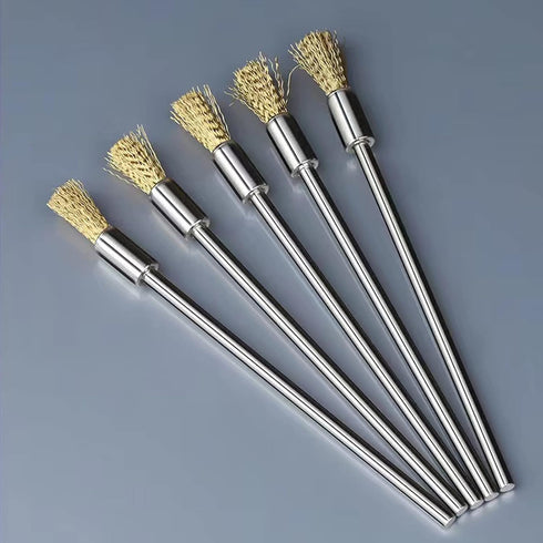 10 Pieces Extended Stainless Copper Wire Cleaning End Brushes for Rust Paint Removal, Polishing Rotary Tools (3 MM