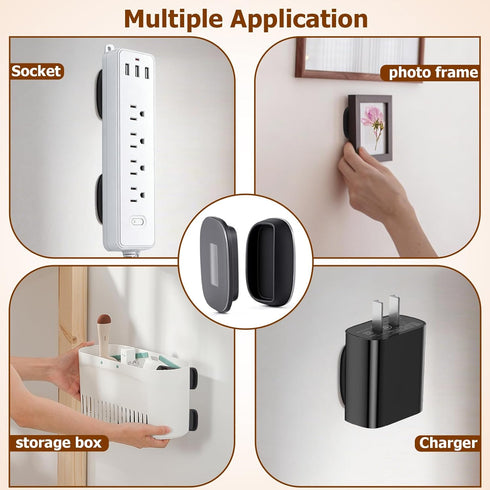 Ninsula 4 Pack Magnetic Remote Control Holder Wall Mount, No Drill Self-Adhesive Organizer TV Remote Holder, Black