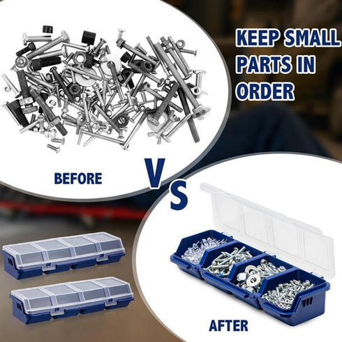 Generic Small Parts Storage Organizer with Lid Stackable Hardware Nail and Screw Organizer Divider Garage Craft Tools