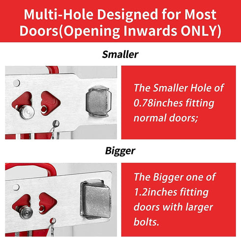 2Pack Portable Door Lock Extra Lock for Additional Privacy and Safety in Home,Hotel and Apartment,Prevent Unauthorized