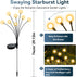 2 Pack 16 Solar Garden Lights Outdoor Waterproof, LED Swaying Firefly Lights Outdoor Decor Light for Pathway Party