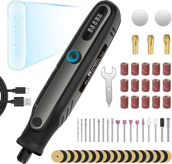 HARDELL Mini Cordless Rotary Tool 4V, 5-Speed Rotary Tool Kit with 69