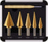 Knoweasy Step Drill Kit, 5PCS HSS Titanium Step Drill with Automatic Center Punch for Multiple Hole Drilling