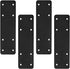 Post to Beam Connectors 4pcs, 10"X3" Straight Steel Flat Plate, Black Powder Coated I Strap for Repair Wooden House