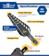 1/4 to 1-3/8 Inch HSS Step Drill Bit for Metal, Plastic, Wood, Heavy Duty Unibit with Multi Hole Sizes