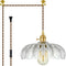 Plug-in Pendant Light Fixture, Hanging Light Fixture, Glass Pendant Light, Swag Lamp