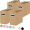 Oterri File Organizer, Small Collapsible Cardboard Box for Letter Size Files, Portable with Handle, Brown