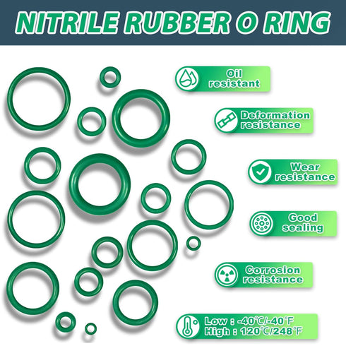 595 Pcs Air Conditioning O Ring Kit, 36 Size Seal Rubber O-Rings Assortment for Automotive A/C Plumbing Repair