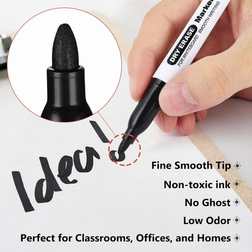 SFAIH Fine Tip Dry Erase Markers, 72 Pack Bulk for Kids and Adults, Non-Toxic Easy Clean for Classroom Use