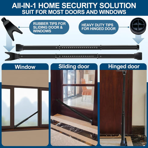 Jammer 1 Pack) Door Security Bar, Rerishom Door Stoppers Security bar,Heavy Duty Door Lock Security Door Door Stopper
