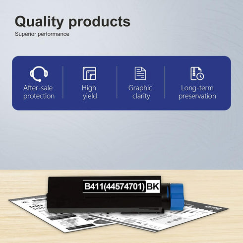 MB451W Black Toner Cartridge (1 Pack) Compatible Replacement for OKI 44992405 MB441 MB451 Printer
